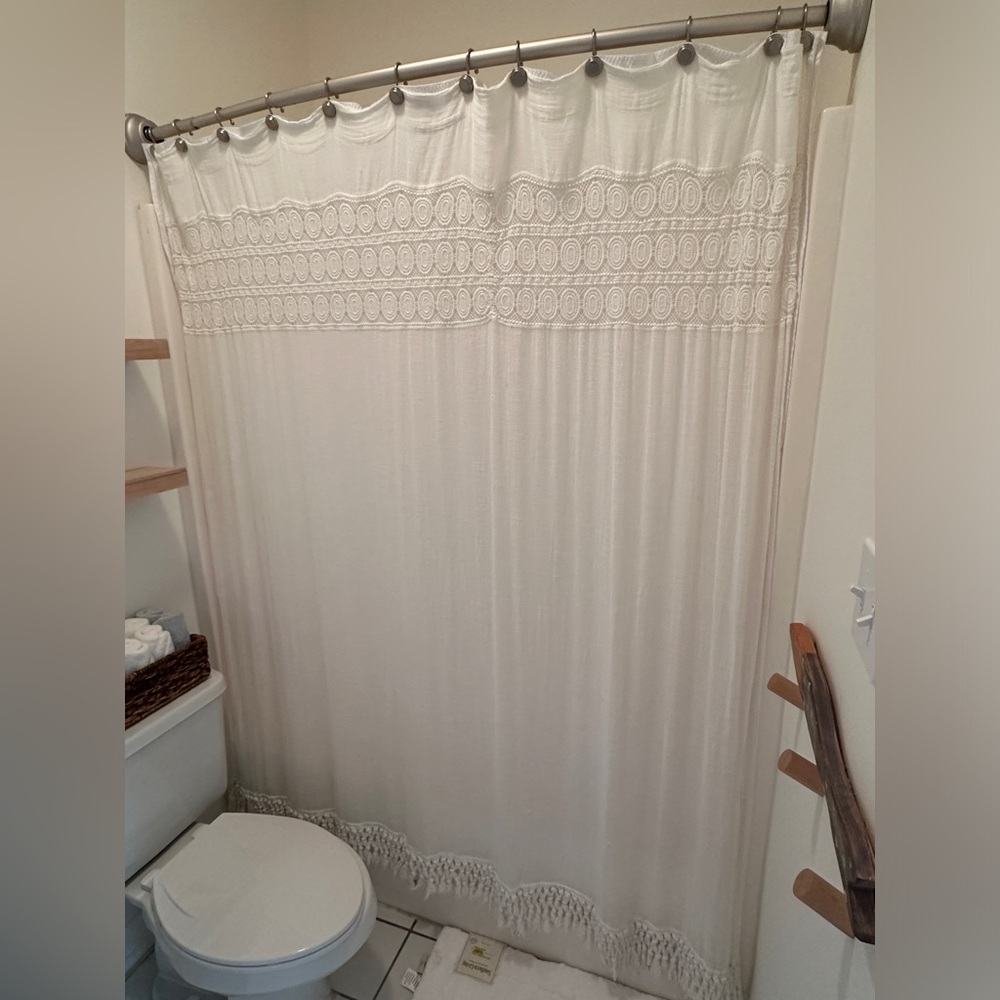 World Market shower curtain